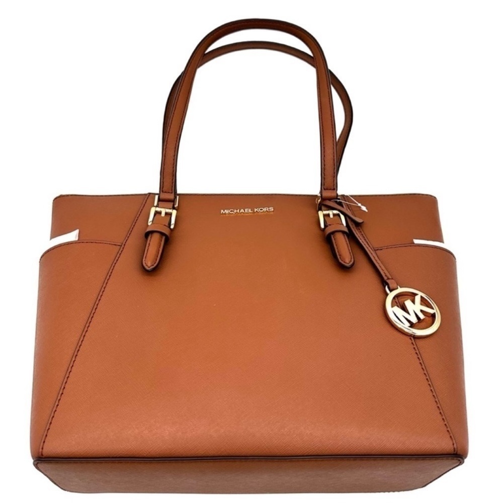 Michael Kors Large Charlotte Tote Bag Luggage Leather Luggage - Picture 6 of 12